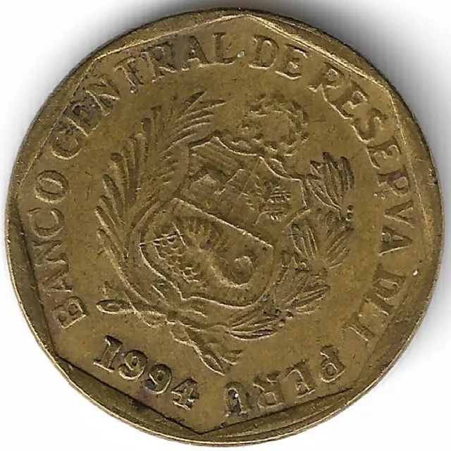 Peru 5 Centimos 1994 KM# 304.1