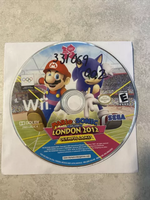 Mario & Sonic at the London 2012 Olympic Games (Nintendo Wii) Disc Only (TESTED)