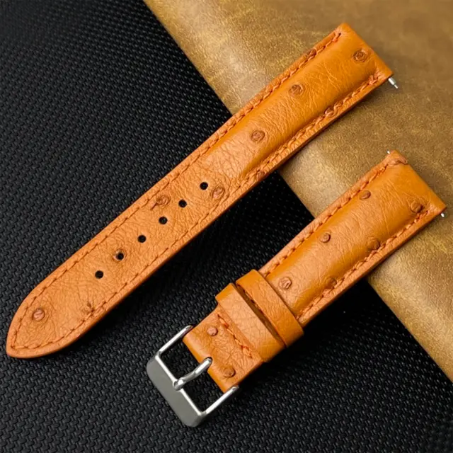 Real Leather Watch Strap Genuine Ostrich Watch Band Men Handmade 18mm 20mm 22mm