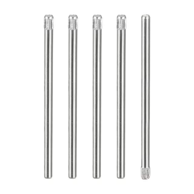 2x40mm 304 Stainless Steel Dowel Pins, 5Pcs Knurled Head Flat End Dowel Pin