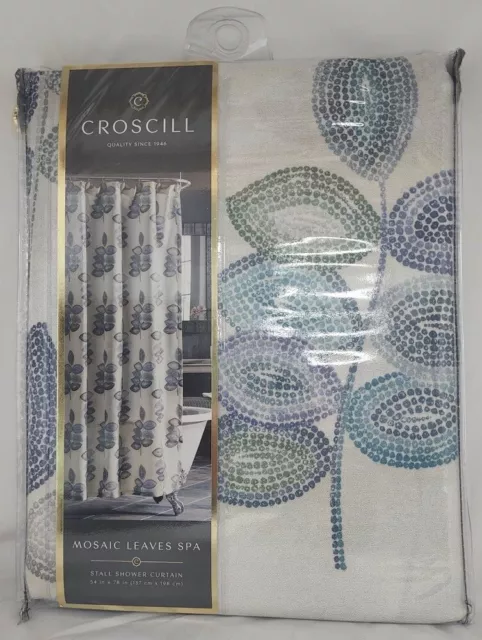 Croscill Mosaic Leaves Spa Stall Shower Curtain 54" x 78"