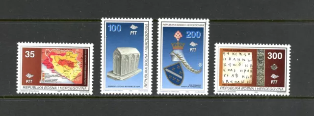 R0011 Bosnie Et Herzégovine 1995 Bosniaque Histoire, Cartes 4v. MNH