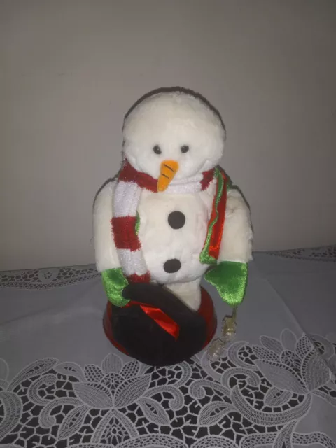 (Watch Video) READ Rare MINI Gemmy Animated Snowflake Spinning Snowman Miser