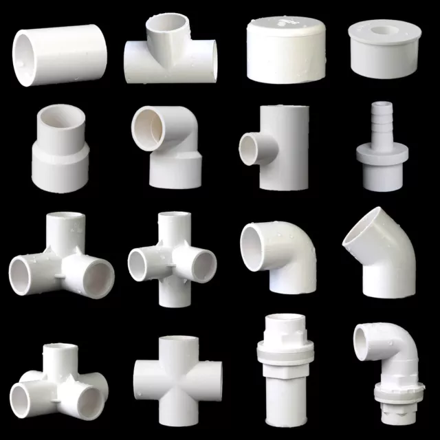 White PVC Connector Water Supply Pipe Fitting Multi-type For Tank Aquarium Pond