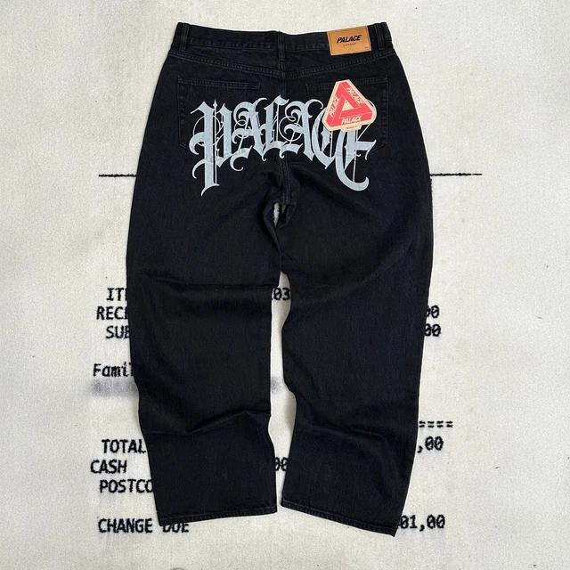 PALACE EL SCRIPT P90 Baggy Jean Black 34