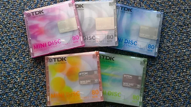 5 x TDK HO Color Mix 80 min Minidisc (version UE) Neuf