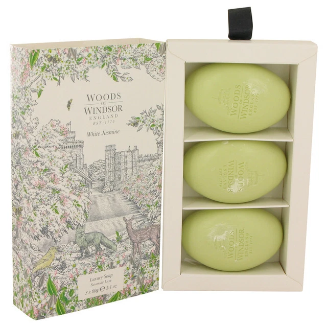 White Jasmine By Woods Of Windsor Three 2.1 Oz Luxury Soaps 2.1 Oz