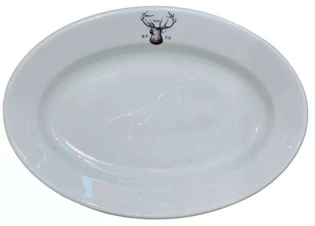 Vintage 1924 Large 17” Buffalo China Platter BPOE Elks Club Restaurant Ware