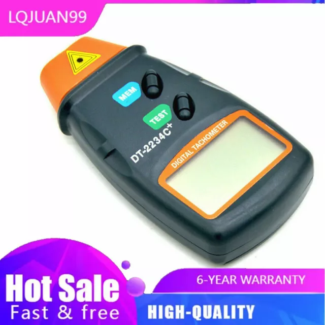Non-Contact Digital LCD Laser Photo Tachometer RPM Tester Speed Meter DT-2234C+