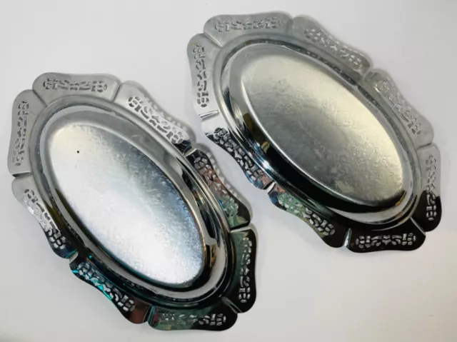 Farber Bros. Krome Kraft Bread Trays 13”x7” - Set of 2 1950s Vintage