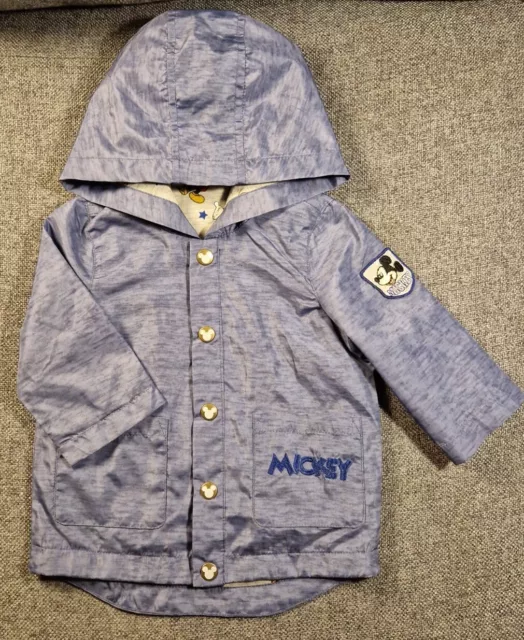 Disney baby Boys Mickey mouse Light hooded jacket 0-3 months Blue Summer Coat