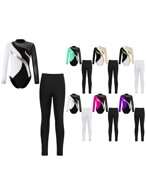 Abito da ballo per ragazze set ginnastica bambini tuta palcoscenico performance abbigliamento da ballo