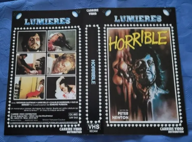 ,Ancienne Jaquette De Cassette Vhs 28,5 X 21 " Horrible  "Film De 1981 Horreur