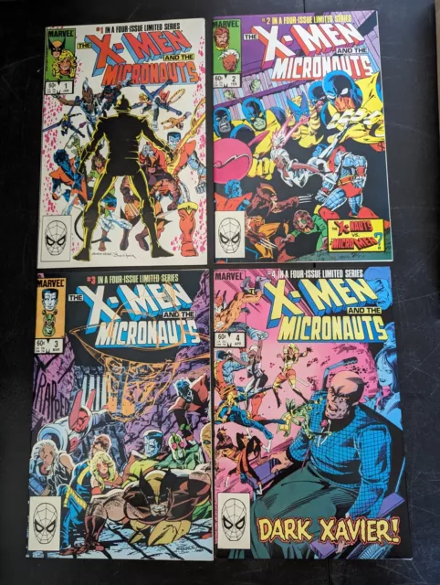 X-Men & The Micronauts #1 - #4 1984 VF/NM  Lot of 4  High Grade Marvel Comics
