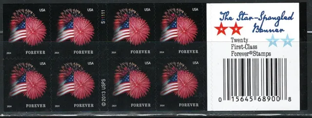 Mint US The Star-Spangled Booklet Pane of 20 Forever Stamps Scott# 4870a (MNH)