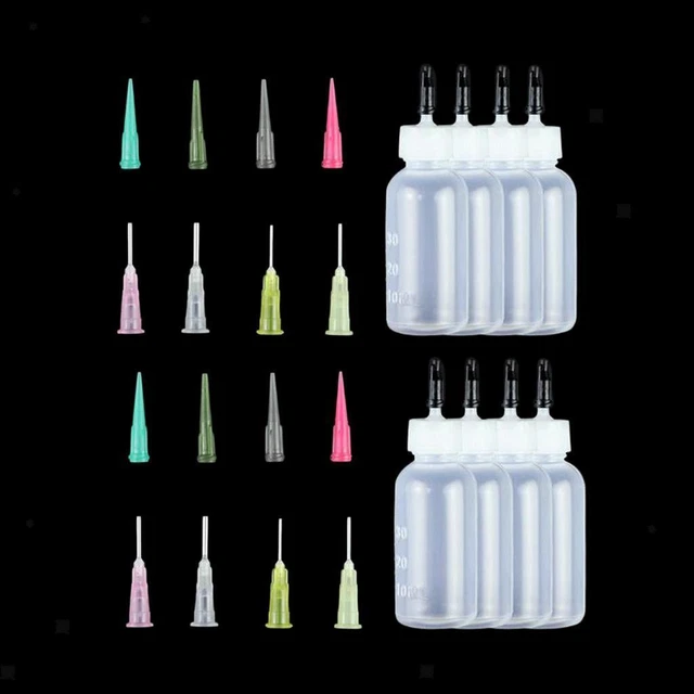 24Pcs Ink Pigment Kleber Spritze Flaschen mit Farbnadelspitzen