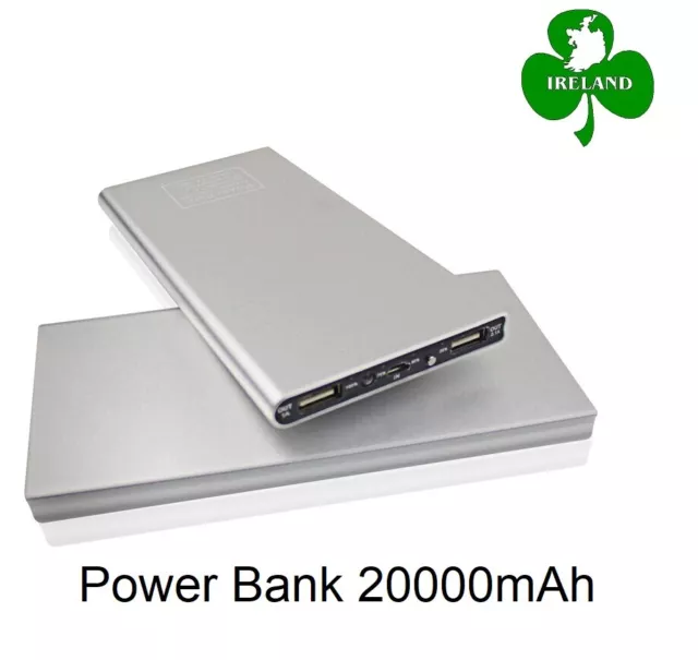 For20000mAh Batería Externa Cargador 2USB Puertos para Cargar IPHONE Samsung