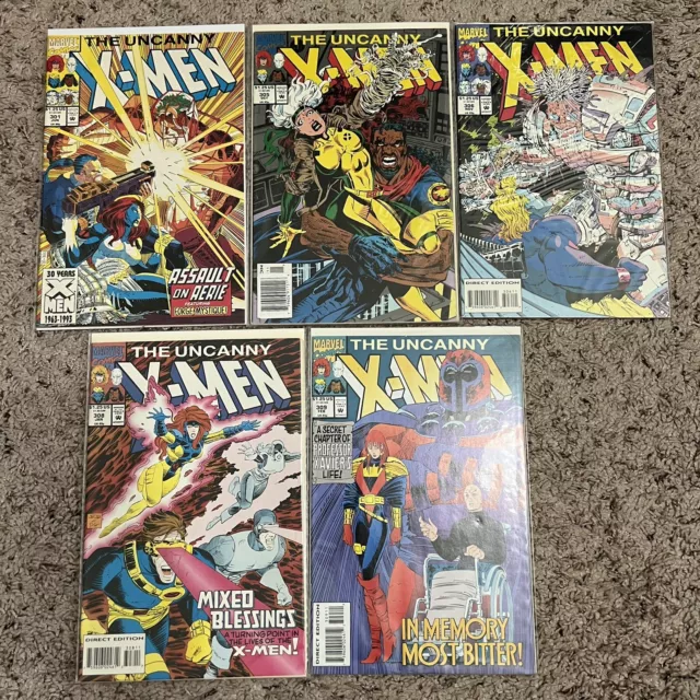 Uncanny X-Men Comic Lot #301, 305, 306, 308, 309, (1993/94)