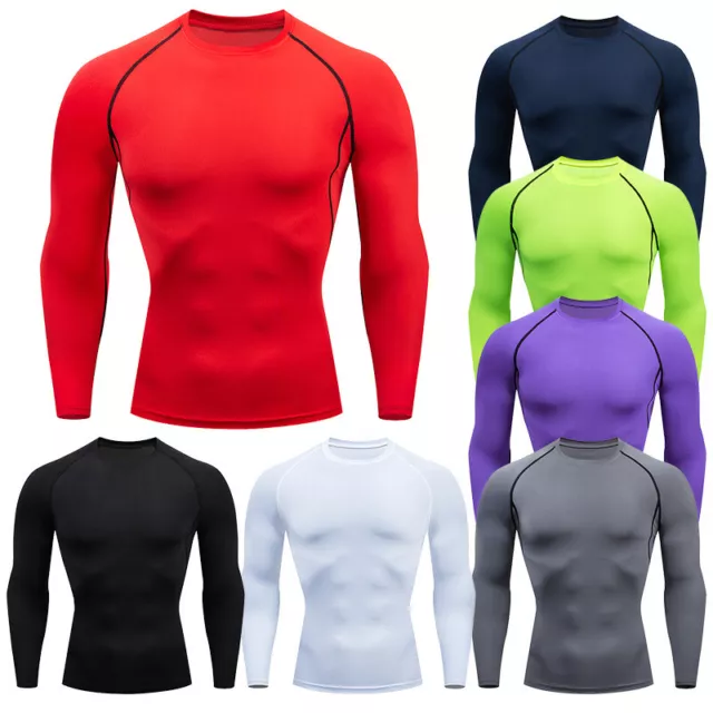 Men's Compression Thermal Underwear Top Shirts Long Sleeve Base Layer T-shirt