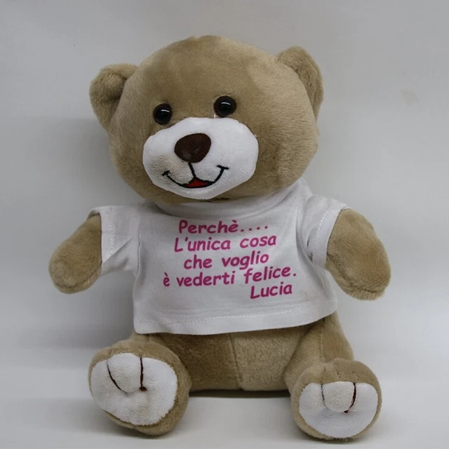 PELUCHE ORSACCHIOTTO CON t-shirt personalizzata con frase o