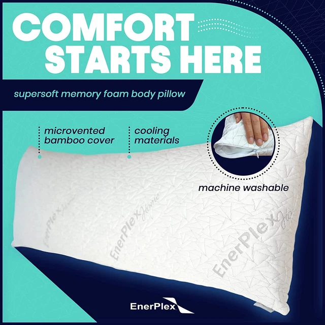 EnerPlex Body Pillow for Adults - Adjustable 54 x 20 Inch Long Pillow 2