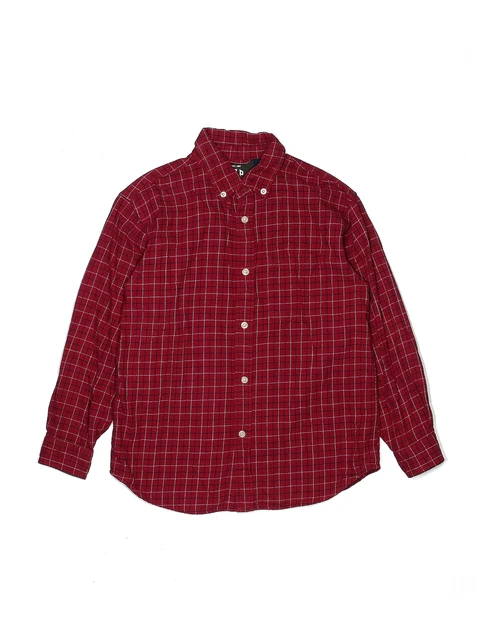 Gap Girls Red Long Sleeve Button-Down Shirt 10