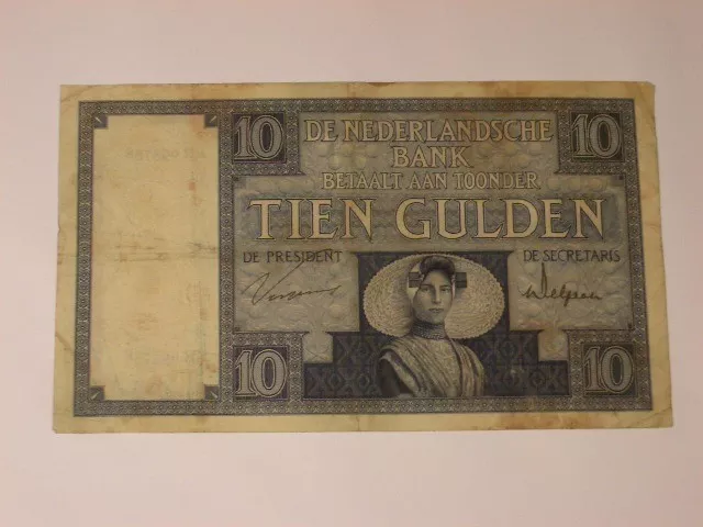 TIEN GULDEN 10 GULDEN FEB 1929 NEDERLANDSCHE BANK Banknote Niederlande