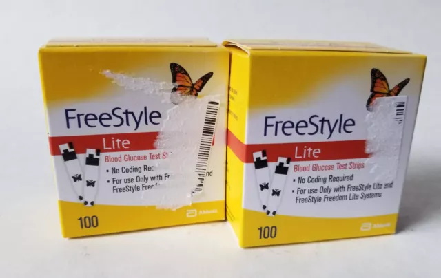 200 tiras reactivas y lancetas de glucosa en sangre Freestyle Lite selladas al por menor vencimiento 8/2024