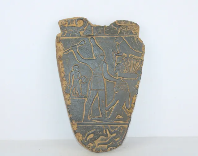 Rara estela faraónica de la paleta de Narmer antigua del antiguo Egipto en... 3