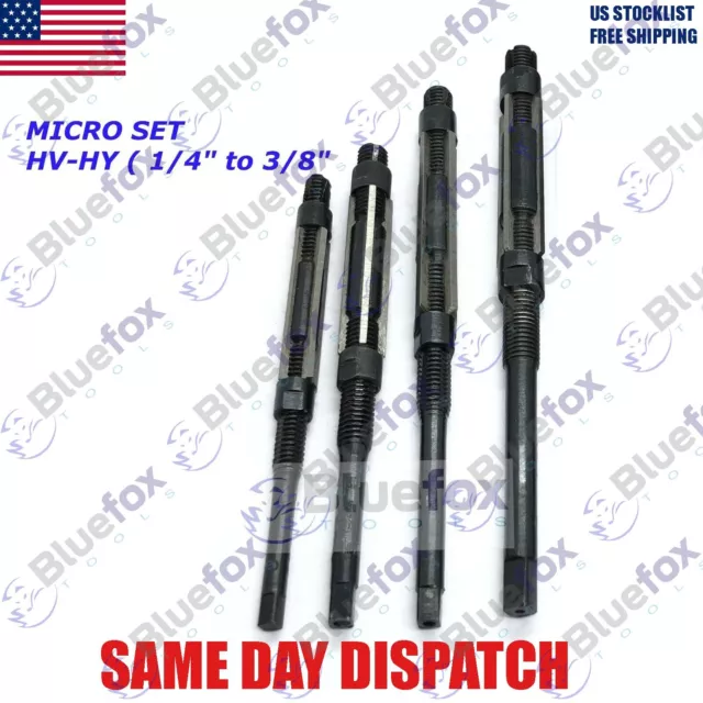 4 Pcs Set Micro Adjustable Hand Reamer Tool 1/4" to 3/8" (6.35-9.52mm) BlueFox