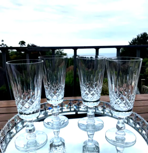 Edinburgh Crystal "Appin" Cut Crystal set 4 champagne prosecco flutes stunning