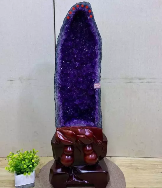 63.8LB Top Natural Amethyst Crystal Church Cathedral Geode Mineral Specimen