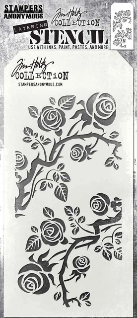 Paquete de 3 plantillas en capas Tim Holtz 4.125""X8.5""-Thorned THS162