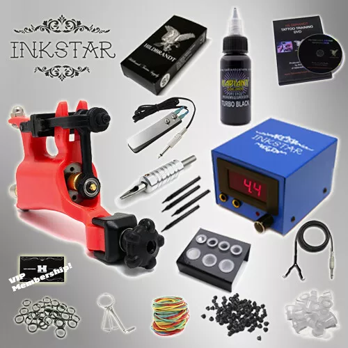 Complete Tattoo Kit Professional Inkstar 1 Machine VENTURE ROTARY Set GUN Black