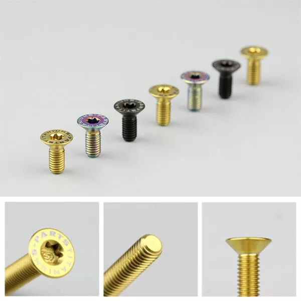 6pcs M5 Titanium Countersunk Screw plum flower Flat head Bolt 8/10/12/15/18/20mm