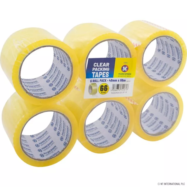 Heavy Duty Clear Cellotape Parcel Packing Tape - 25mm / 50mm x 66M 6,12,24  Rolls
