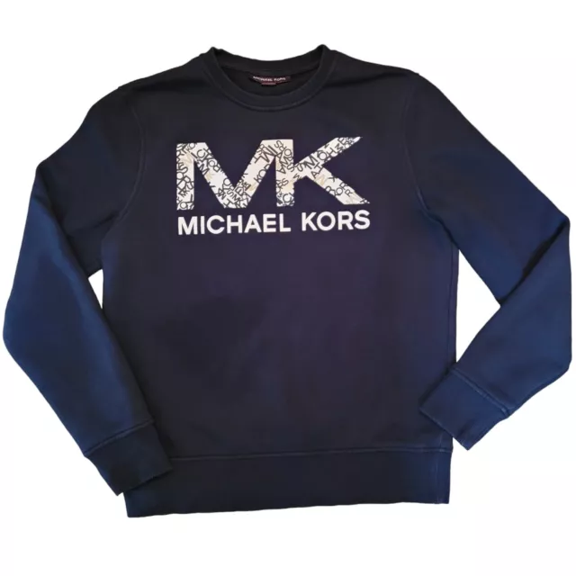 Michael Kors Black Logo In Logo Sweatshirt Fleece Lined Mens Size Medium Pls Rd