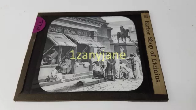 RLL Glass Magic Lantern Slide Photo BARBER SHOP OF LICINIUS