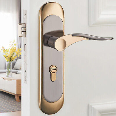 Modern Handle Knob Door Lock Security Privacy Mortise Lever Hardware Set w/Key