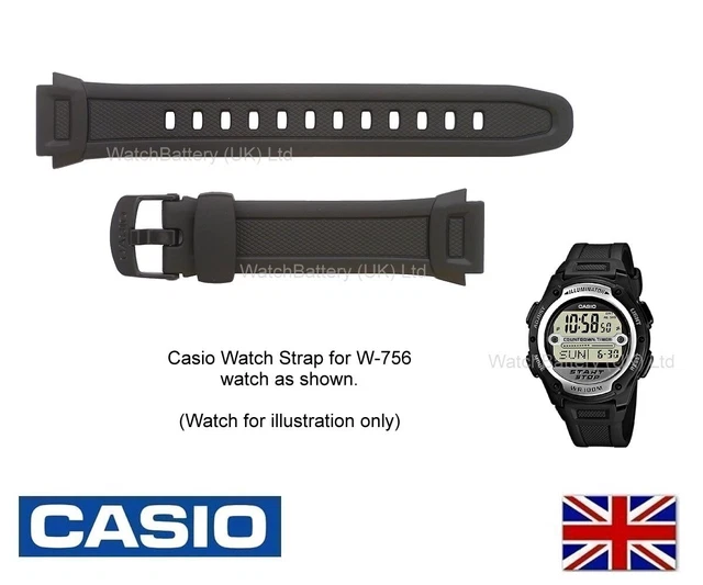 GENUINE CASIO WATCH Strap Band for W 756 W756 W 756B Watch Strap