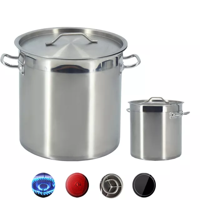 17L/ 4.49Gallon Stainless Steel Stock Pot Cookware Large Soup Pot with Lid