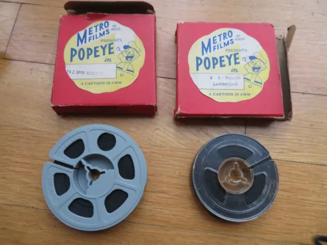 Juego vintage de 2 películas de Metro de Asco presenta dibujos animados de Popeye A en 8 mm 3