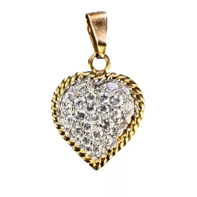 Small Pave Diamond Heart Charm
