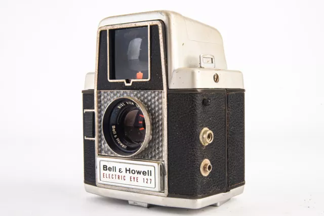 Visor de película vintage Bell & Howell Electric Eye 127 caja cámara alrededor de 1958 V12