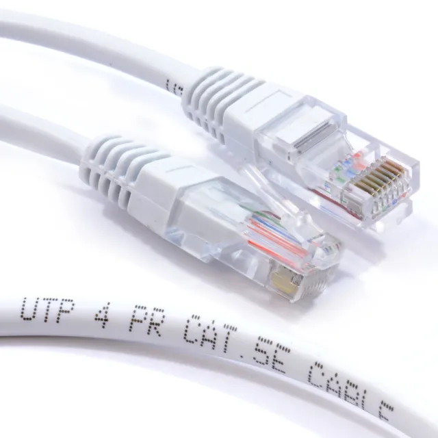 2 m weiß Netzwerk Internet LAN Ethernet RJ45 Cat5E-CCA UTP PATCH 26AWG Kabel Kabel Kabel