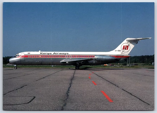 Airplane Postcard Kenya Airways Airlines Douglas DC-9-32 5Y-BBR at Zurich EL7