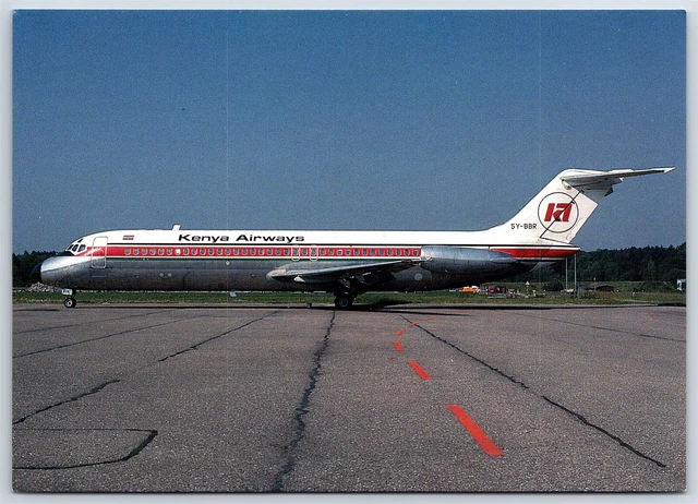 Airplane Postcard Kenya Airways Airlines Douglas DC-9-32 5Y-BBR at Zurich EL7
