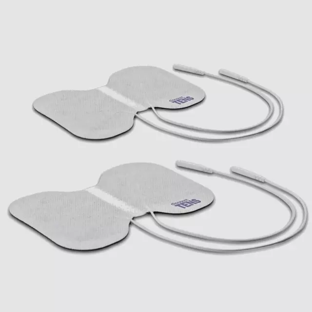 TENS 4"x 6" Premium Wired, Butterfly Electrode Pads, 2 Pair