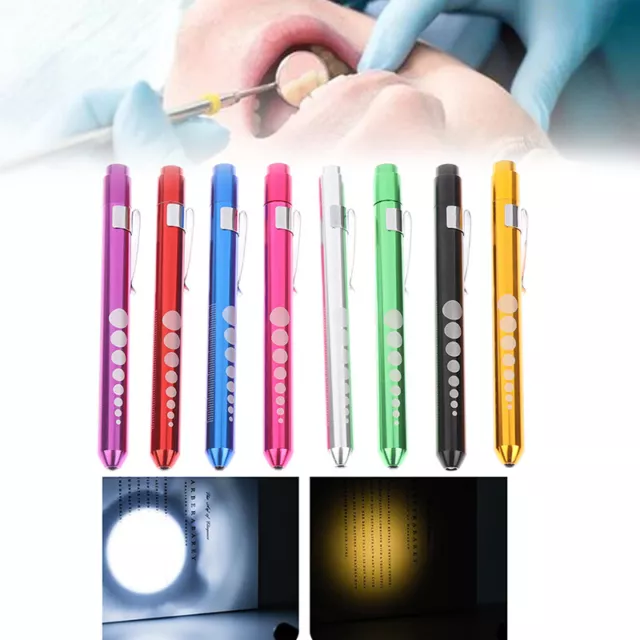 LED Flashlight Work Light First Aid Pen Light Torch Lamp Pupil Gauge MeasureA'EL