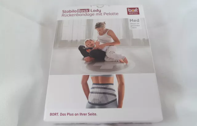 Wie NEU Bort StabiloBasic Lady Rückenbandage m. Pelotte Taille 90-100 cm Gr 3